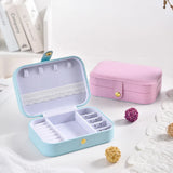 Portable PU Leather Jewelry Storage Box High Capacity Necklace Ring Organizer