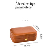 Portable PU Leather Jewelry Storage Box High Capacity Necklace Ring Organizer