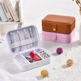 Portable PU Leather Jewelry Storage Box High Capacity Necklace Ring Organizer