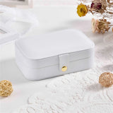 Portable PU Leather Jewelry Storage Box High Capacity Necklace Ring Organizer