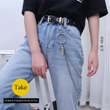 Punk Leather Belts Girls Waist Chain Casual Dress Skirt Decoration