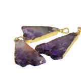 Purple Amethyst Crystal Triangle Pendant Necklace Women