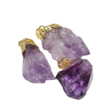 Purple Crystal Stone Pendant for Women Necklace Geode Druzy Amethyst Jewelry