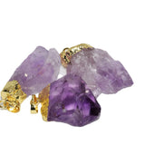 Purple Crystal Stone Pendant for Women Necklace Geode Druzy Amethyst Jewelry