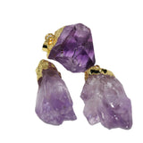 Purple Crystal Stone Pendant for Women Necklace Geode Druzy Amethyst Jewelry