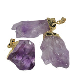 Purple Crystal Stone Pendant for Women Necklace Geode Druzy Amethyst Jewelry