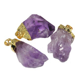 Purple Crystal Stone Pendant for Women Necklace Geode Druzy Amethyst Jewelry