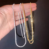 925 Silver Chain Necklace Twisted Yellow Fine Jewelry Gift