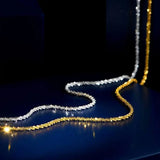 925 Silver Chain Necklace Twisted Yellow Fine Jewelry Gift