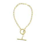 925 Silver Plated Paper Clip Chain Choker Necklace & Bracelet Set