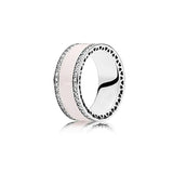 925 Silver Round Crystal Ring Heart Wishbone Engagement Wedding Rings