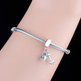 925 Sterling Silver Sports Equipment Charm Pendant Beads