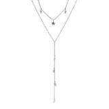 925 Silver Star Y Shape Layered Necklaces for Women
