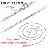 S925 Silver 5pcs 16-24 Inch Chain Necklace 1mm Women Men Jewelry Gift