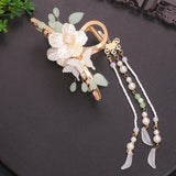 Retro Flower Butterfly Tassel Crab Hair Clip Metal Hair Claw Pearl Shark Clip