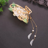 Retro Flower Butterfly Tassel Crab Hair Clip Metal Hair Claw Pearl Shark Clip