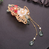 Retro Flower Butterfly Tassel Crab Hair Clip Metal Hair Claw Pearl Shark Clip