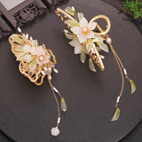 Retro Flower Butterfly Tassel Crab Hair Clip Metal Hair Claw Pearl Shark Clip