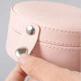 Round Portable Jewelry Box Jewelry Organizer Display Travel Jewelry Case