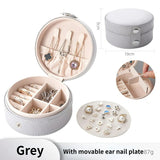 Round Portable Jewelry Box Jewelry Organizer Display Travel Jewelry Case