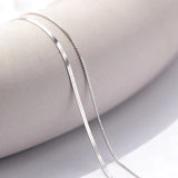 S925 Silver Double Layer Box Chain Snake Clavicle Chain Necklace