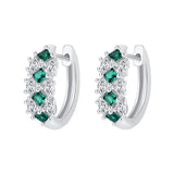 S925 Silver Emerald Diamond Earrings for Women