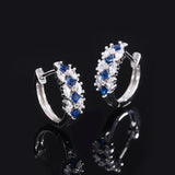 S925 Silver Emerald Diamond Earrings for Women