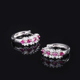 S925 Silver Emerald Diamond Earrings for Women