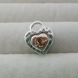 925 Sterling Silver Padlock Heart Pendant Charms Beads for Bracelet