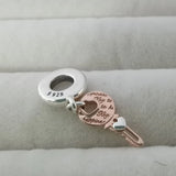 925 Sterling Silver Padlock Heart Pendant Charms Beads for Bracelet