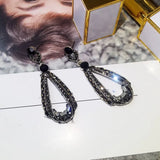 925 Silver Needle Earrings with Crystal