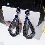 925 Silver Needle Earrings with Crystal