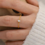CZ Stainless Steel 18k Twist Stackable Rings Women Wedding Ring