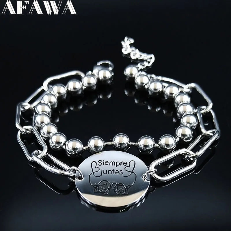 Stainless Steel Friendship Bracelets Silver B1829S01
