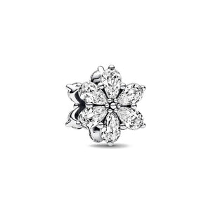 Silver Snowflake Butterfly Pendant Bead Charm