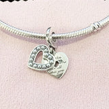 Silver Snowflake Butterfly Pendant Bead Charm