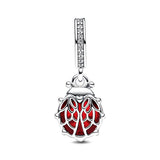 Silver Snowflake Butterfly Pendant Bead Charm