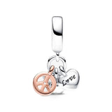 Silver Snowflake Butterfly Pendant Bead Charm