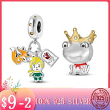 Fairy Tale Boy Fox Rose Charms for Bracelet Necklace