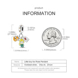 Fairy Tale Boy Fox Rose Charms for Bracelet Necklace