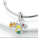 Fairy Tale Boy Fox Rose Charms for Bracelet Necklace