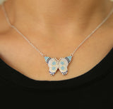 925 Sterling Silver Butterfly Necklace for Girls with CZ Charm