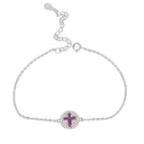 925 Silver Cross Bracelet Tiny Link Chain Charm Women Jewelry