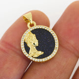 Tiger Eye Agate Round Pendant for Jewelry Making