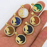 Tiger Eye Agate Round Pendant for Jewelry Making