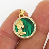 Tiger Eye Agate Round Pendant for Jewelry Making