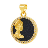 Tiger Eye Agate Round Pendant for Jewelry Making