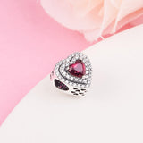 Sparkling Heart Charm Beads DIY Bracelet For Women Silver 925