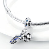 925 Silver Football Soccer Shoe Dangle Charm for Bracelet Necklace