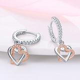 925 Silver Flower Insect Stud Earrings Geometric Circle Silver 925 Pendientes